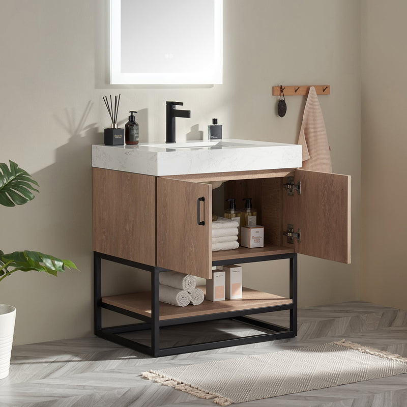 Vinnova 789030B-NO-GW-NM Alistair 30B" Single Vanity in North American Oak