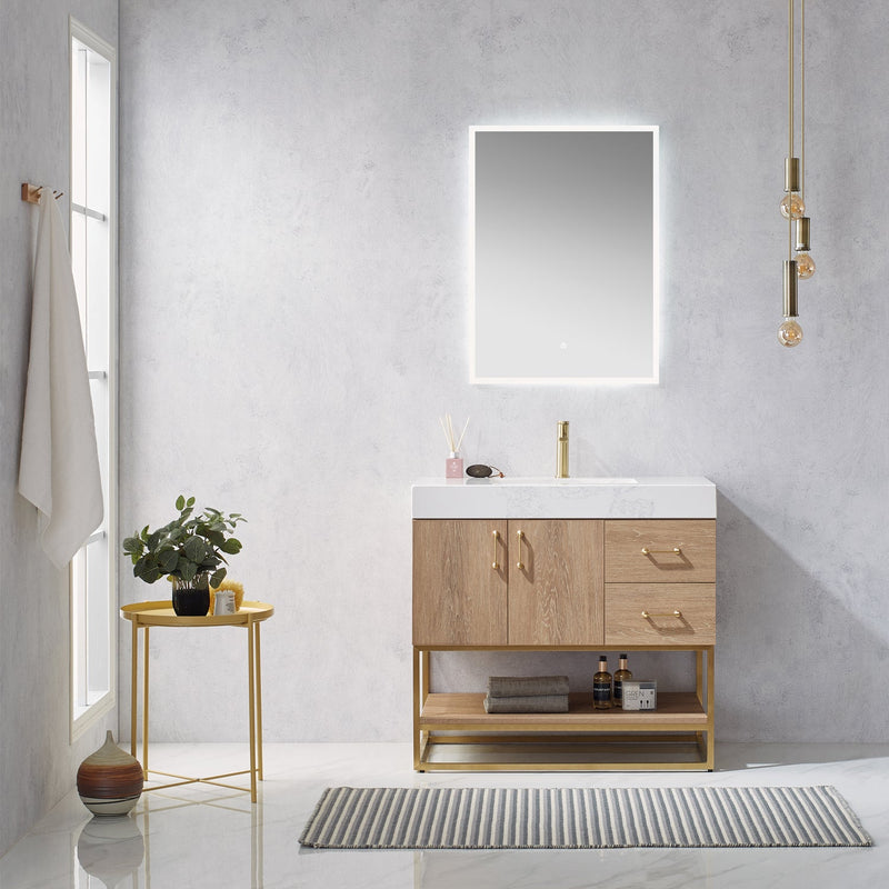 Vinnova 789036-NO-GW Alistair 36" Single Vanity in North American Oak