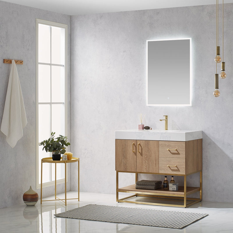 Vinnova 789036-NO-GW Alistair 36" Single Vanity in North American Oak