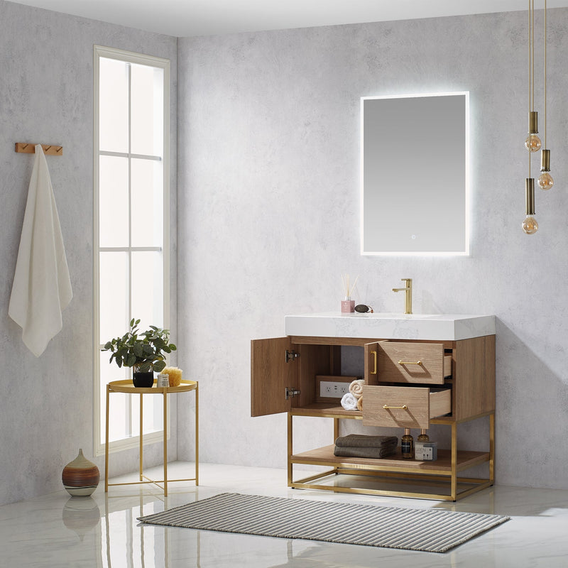 Vinnova 789036-NO-GW Alistair 36" Single Vanity in North American Oak