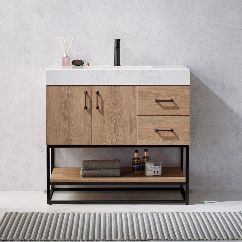 Vinnova 789036B-NO-GW Alistair 36B" Single Vanity in North American Oak