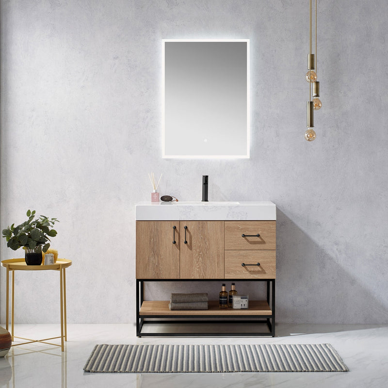 Vinnova 789036B-NO-GW Alistair 36B" Single Vanity in North American Oak