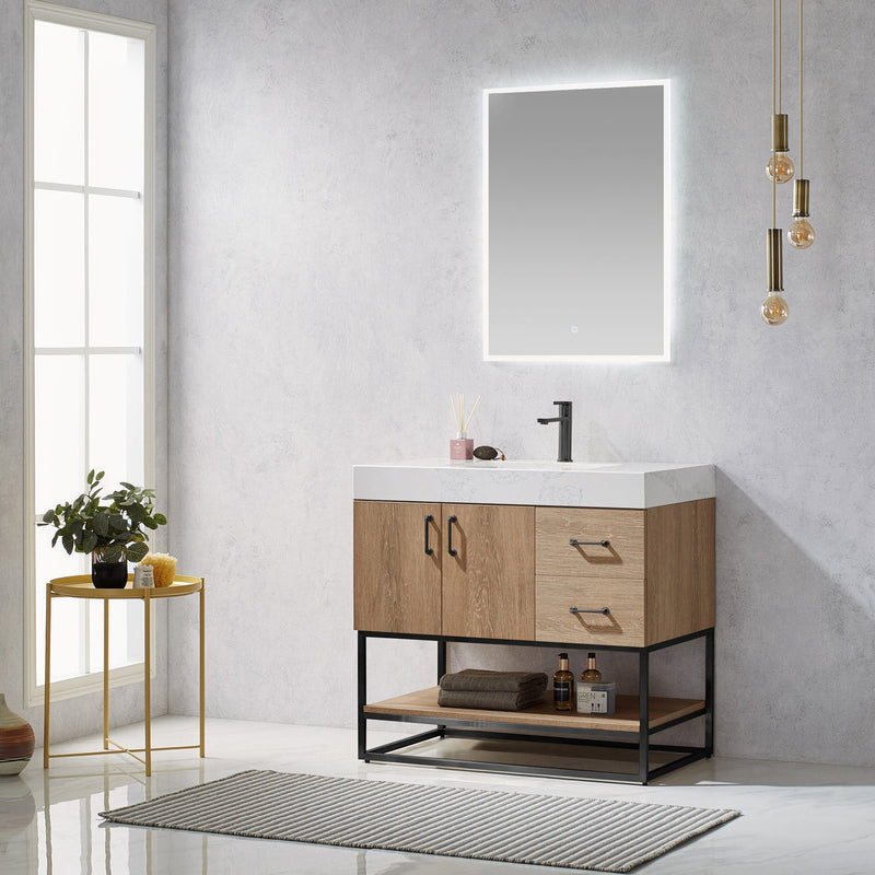 Vinnova 789036B-NO-GW Alistair 36B" Single Vanity in North American Oak