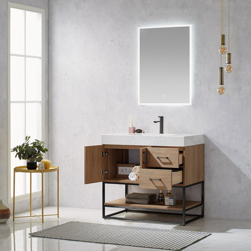 Vinnova 789036B-NO-GW Alistair 36B" Single Vanity in North American Oak