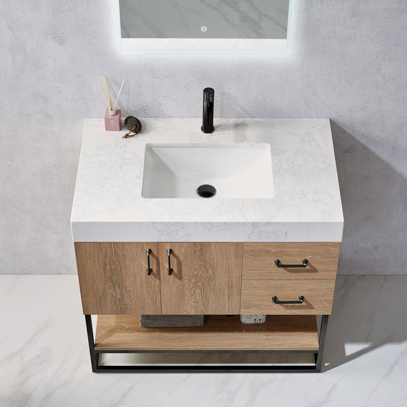 Vinnova 789036B-NO-GW Alistair 36B" Single Vanity in North American Oak