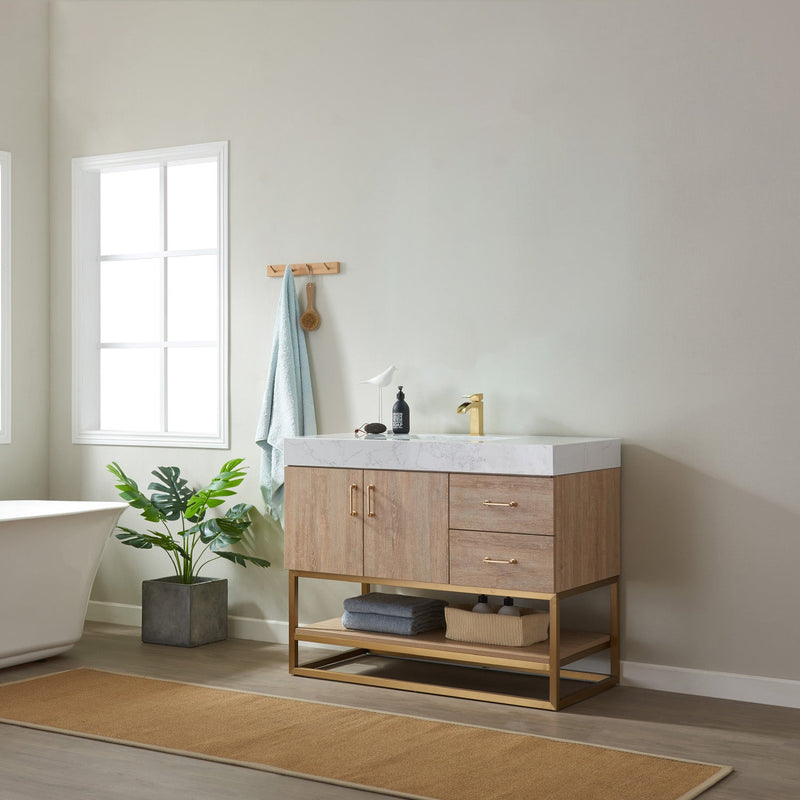 Vinnova 789042-NO-GW Alistair 42" Single Vanity in North American Oak