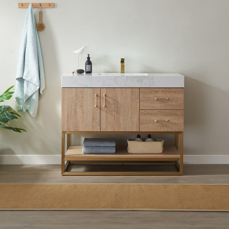 Vinnova 789042-NO-GW Alistair 42" Single Vanity in North American Oak