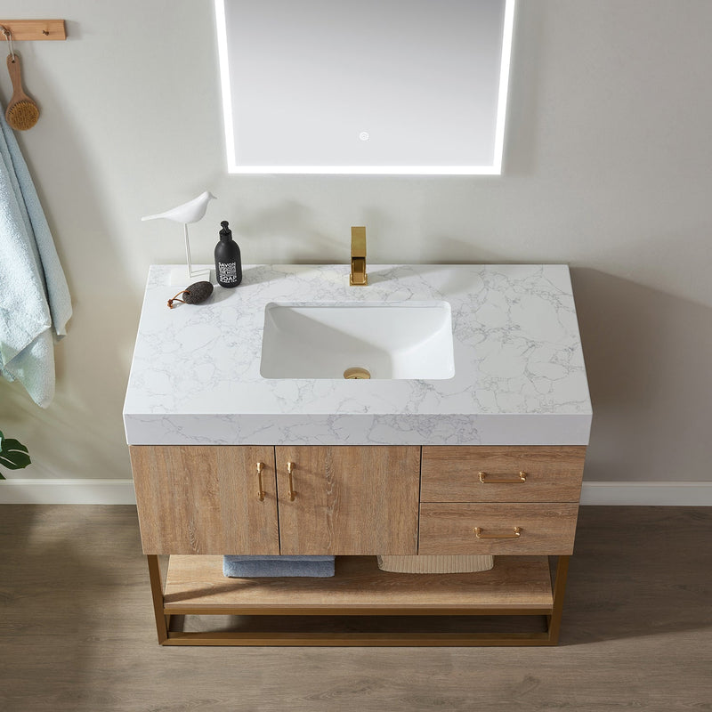 Vinnova 789042-NO-GW Alistair 42" Single Vanity in North American Oak