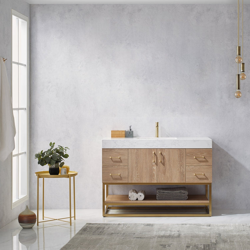 Vinnova 789048-NO-GW Alistair 48" Single Vanity in North American Oak