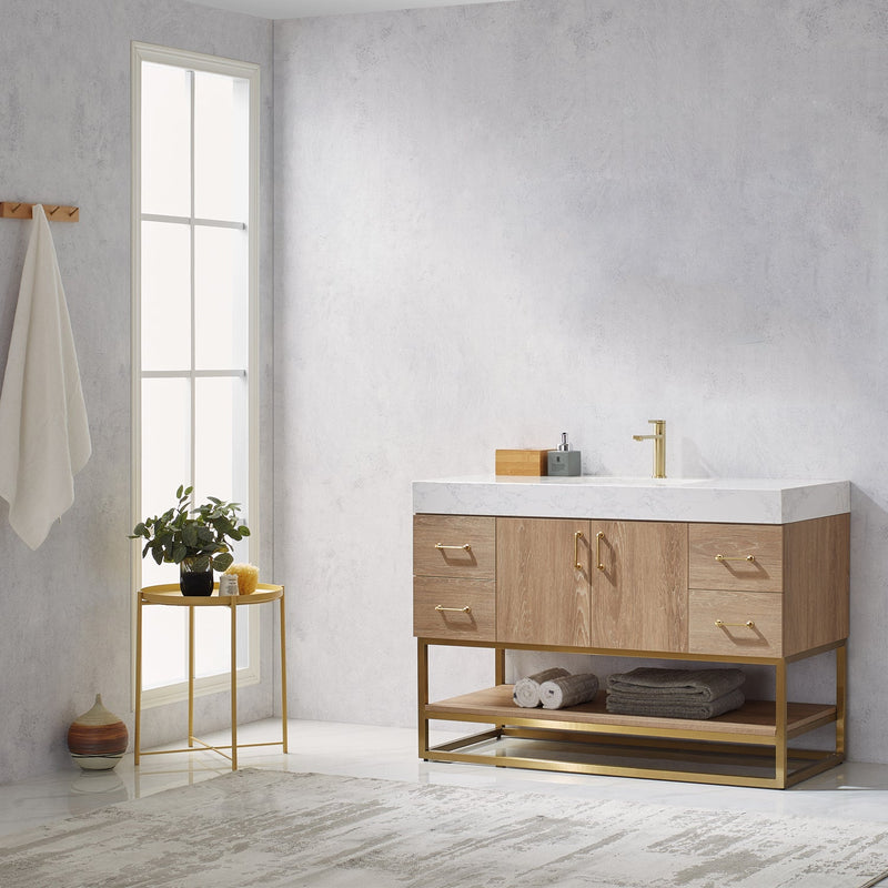 Vinnova 789048-NO-GW Alistair 48" Single Vanity in North American Oak
