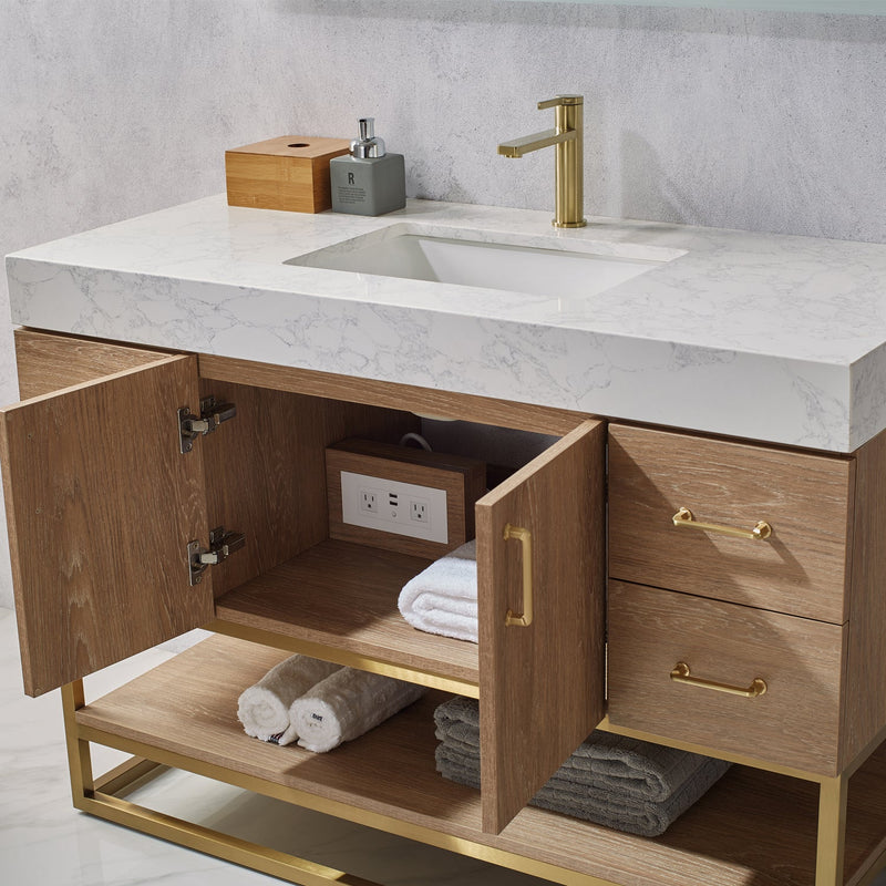 Vinnova 789042-NO-GW Alistair 42" Single Vanity in North American Oak