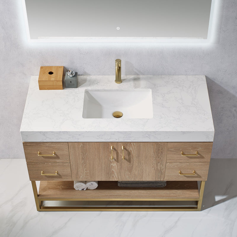 Vinnova 789048-NO-GW Alistair 48" Single Vanity in North American Oak