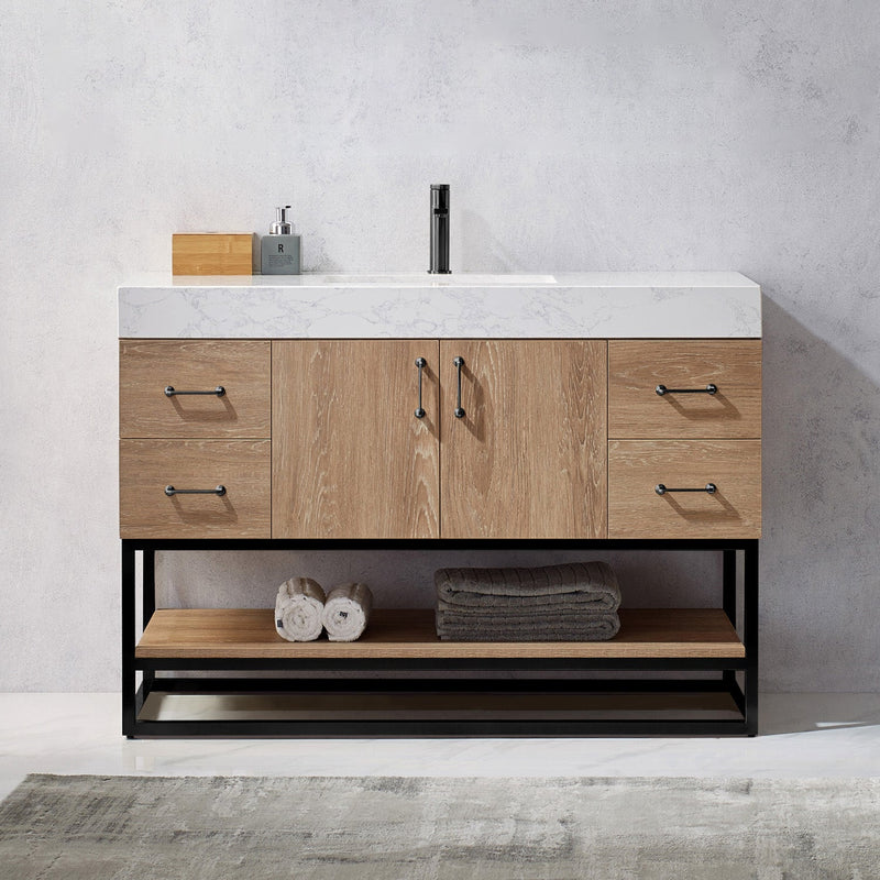Vinnova 789048B-NO-GW Alistair 48B" Single Vanity in North American Oak