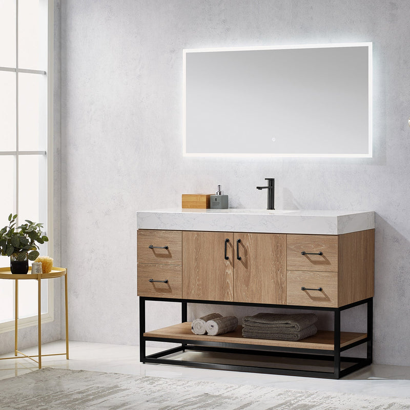 Vinnova 789048B-NO-GW Alistair 48B" Single Vanity in North American Oak