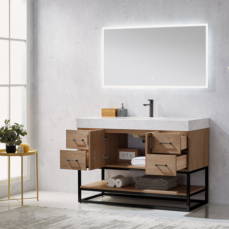 Vinnova 789048B-NO-GW Alistair 48B" Single Vanity in North American Oak