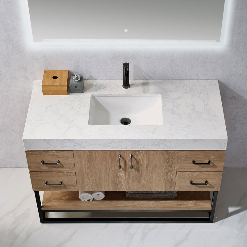 Vinnova 789048B-NO-GW Alistair 48B" Single Vanity in North American Oak