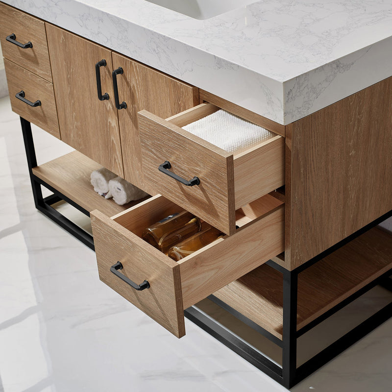 Vinnova 789048B-NO-GW Alistair 48B" Single Vanity in North American Oak