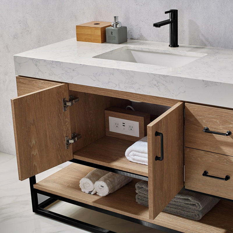 Vinnova 789048B-NO-GW Alistair 48B" Single Vanity in North American Oak