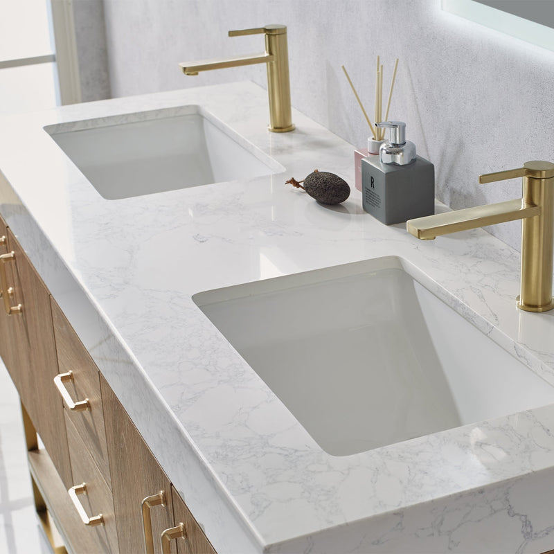 Vinnova 789060-NO-GW Alistair 60" Double Vanity in North American Oak