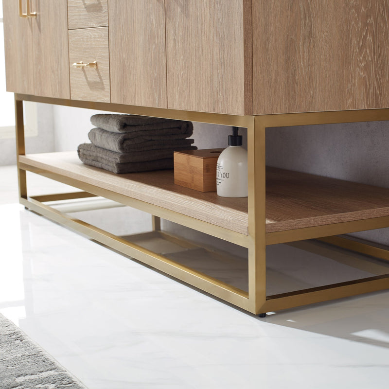 Vinnova 789060-NO-GW Alistair 60" Double Vanity in North American Oak