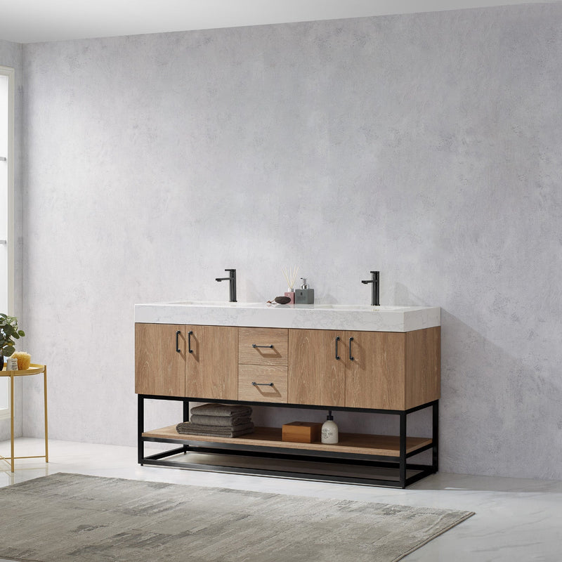 Vinnova 789060B-NO-GW Alistair 60B" Double Vanity in North American Oak