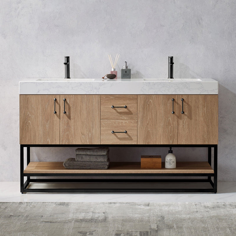 Vinnova 789060B-NO-GW Alistair 60B" Double Vanity in North American Oak