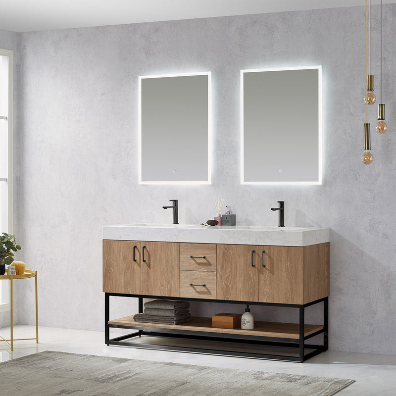Vinnova 789060B-NO-GW Alistair 60B" Double Vanity in North American Oak