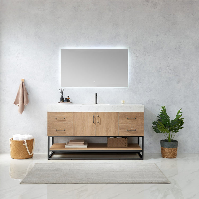 Vinnova 789060BS-NO-GW Alistair 60BS" Single Vanity in North American Oak