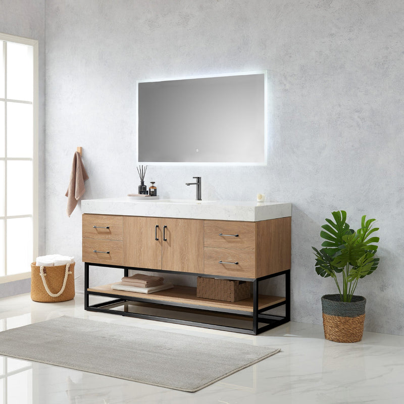 Vinnova 789060BS-NO-GW Alistair 60BS" Single Vanity in North American Oak