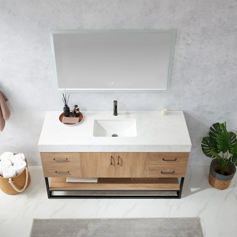 Vinnova 789060BS-NO-GW Alistair 60BS" Single Vanity in North American Oak