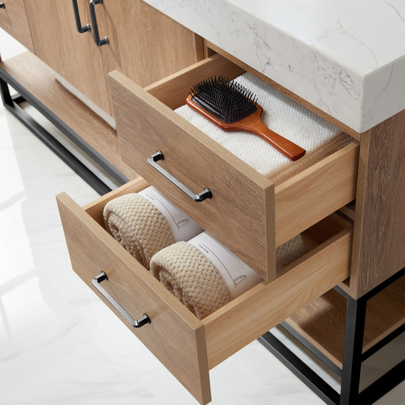 Vinnova 789060BS-NO-GW Alistair 60BS" Single Vanity in North American Oak