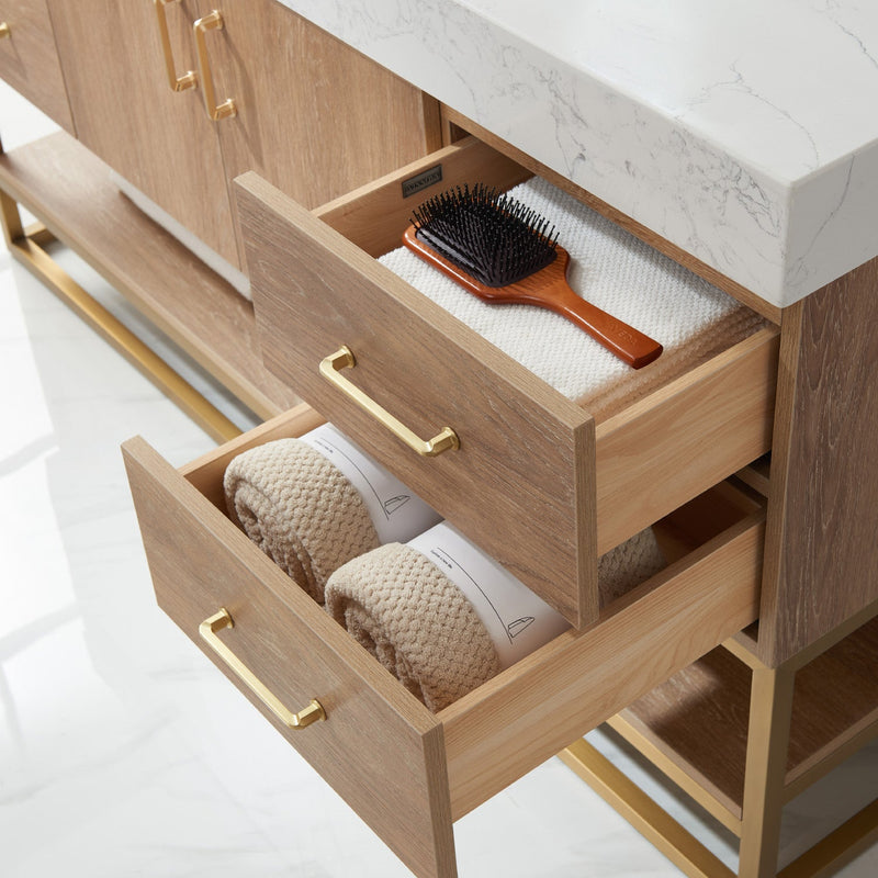 Vinnova 789060S-NO-GW Alistair 60S" Single Vanity in North American Oak