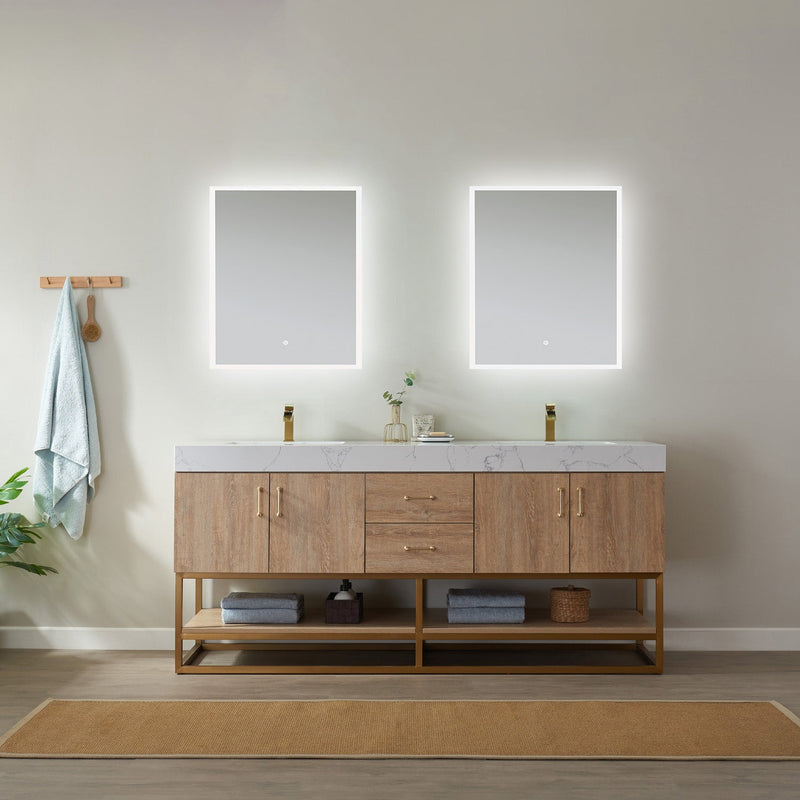 Vinnova 789072-NO-GW Alistair 72" Double Vanity in North American Oak