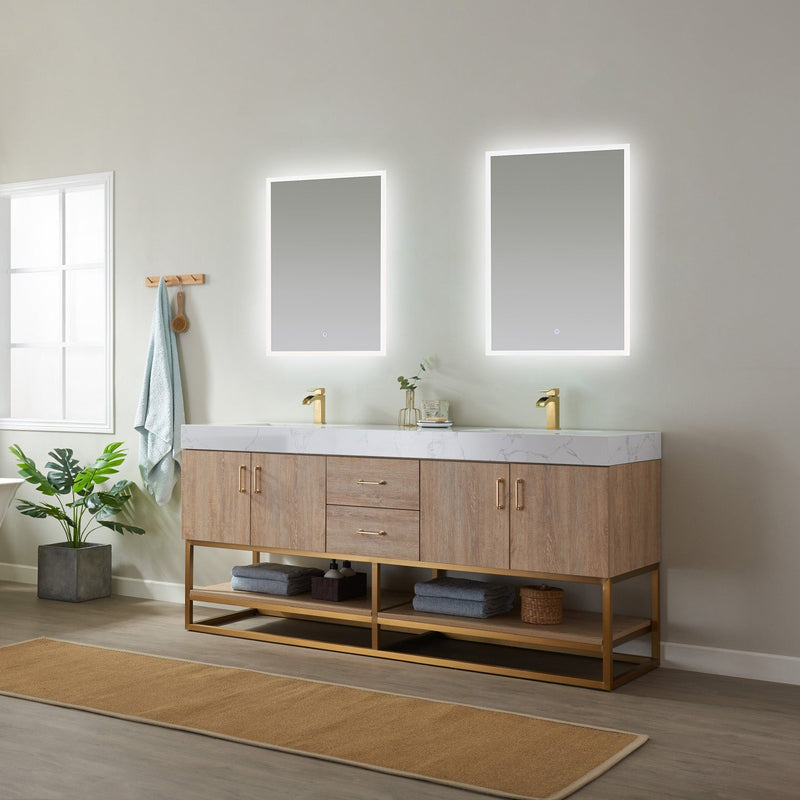 Vinnova 789072-NO-GW Alistair 72" Double Vanity in North American Oak