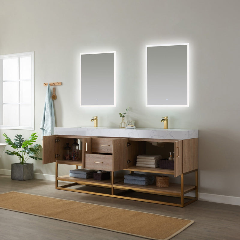 Vinnova 789072-NO-GW Alistair 72" Double Vanity in North American Oak