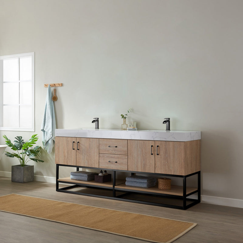 Vinnova 789072B-NO-GW Alistair 72B" Double Vanity in North American Oak