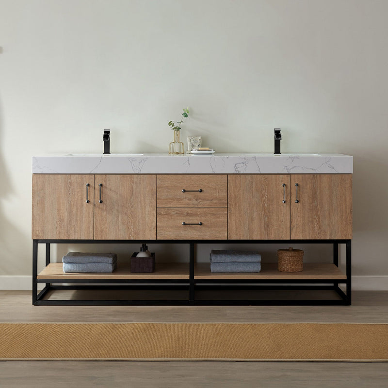 Vinnova 789072B-NO-GW Alistair 72B" Double Vanity in North American Oak