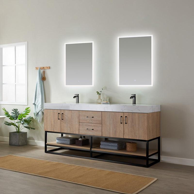 Vinnova 789072B-NO-GW Alistair 72B" Double Vanity in North American Oak