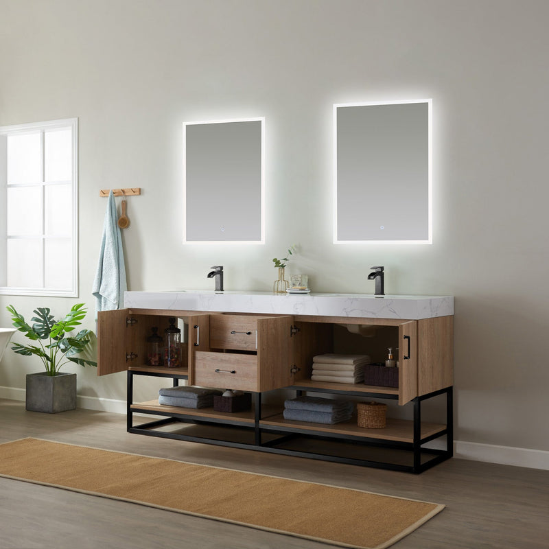 Vinnova 789072B-NO-GW Alistair 72B" Double Vanity in North American Oak