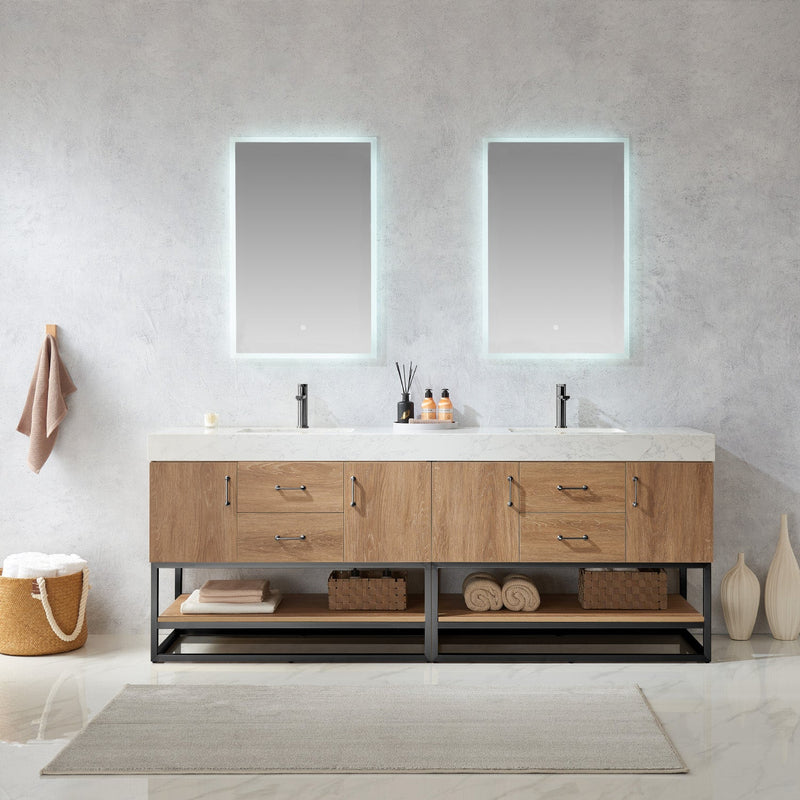 Vinnova 789084B-NO-GW Alistair 84B" Double Vanity in North American Oak