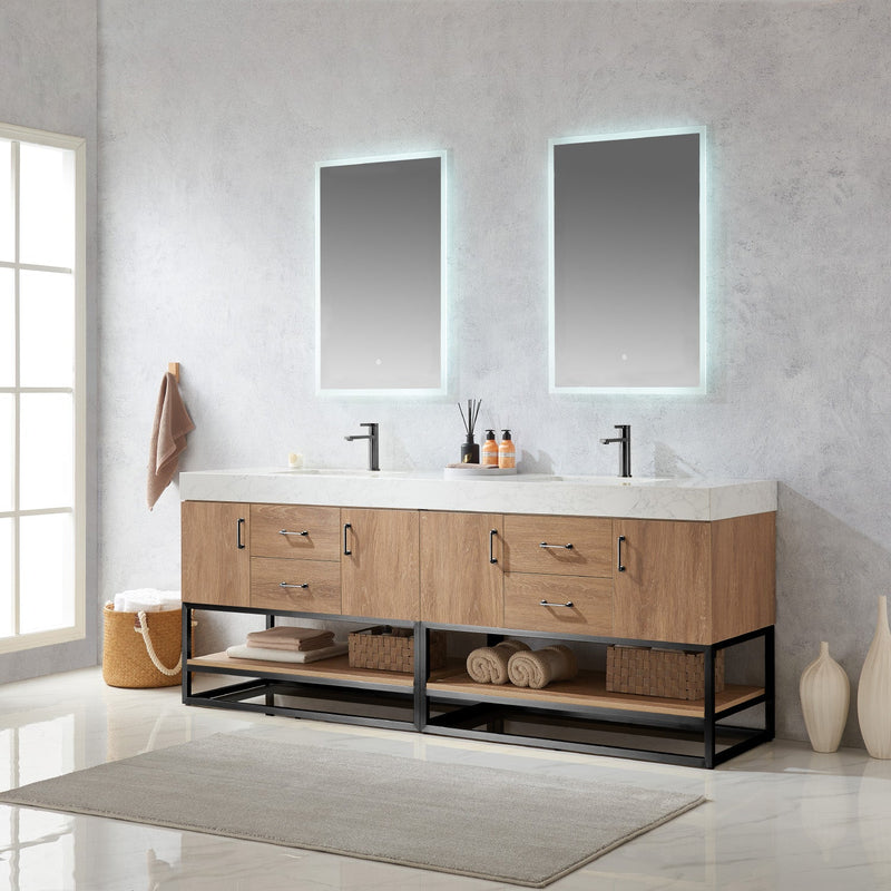 Vinnova 789084B-NO-GW Alistair 84B" Double Vanity in North American Oak
