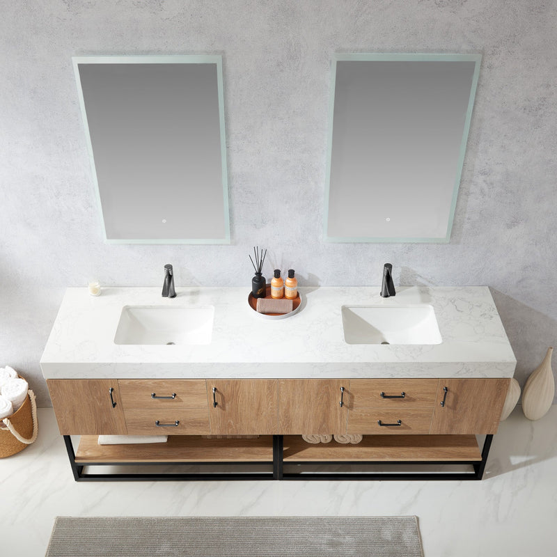 Vinnova 789084B-NO-GW Alistair 84B" Double Vanity in North American Oak