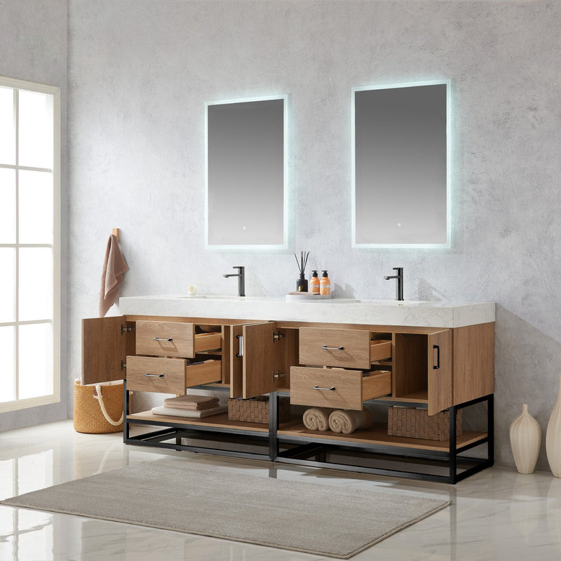 Vinnova 789084B-NO-GW Alistair 84B" Double Vanity in North American Oak