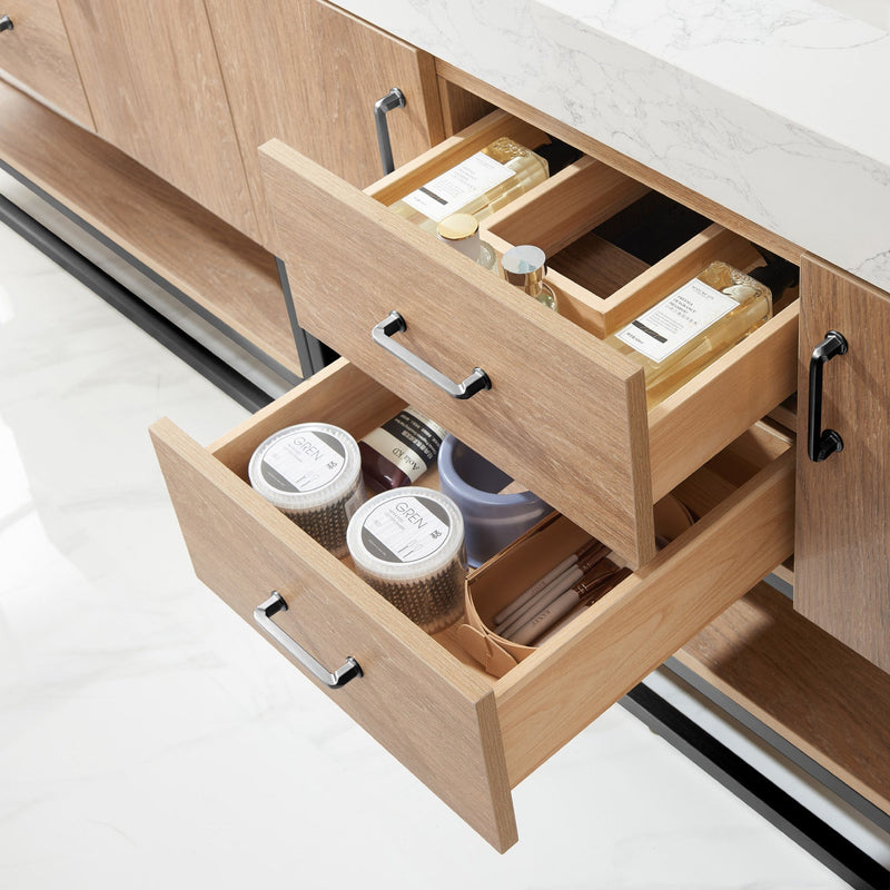 Vinnova 789084B-NO-GW Alistair 84B" Double Vanity in North American Oak