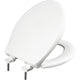 Bemis Round Plastic Toilet Seat in White with Sta-Tite, Whisper-Close and DuraGuard