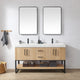 Vinnova 796060BM-WO-GW Kolkata 60MB" Double Sink Bath Vanity in Weathered Oak