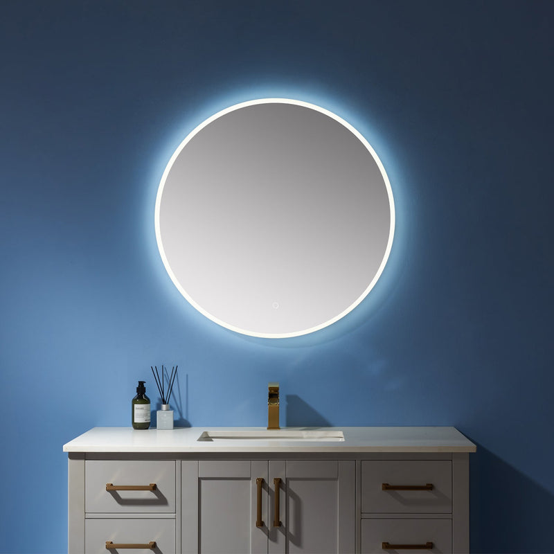 Vinnova 801032C-LED-AC Century 32''Modern & Contemporary Frameless Lighted Round Bathroom Mirror