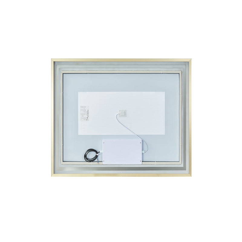 Vinnova 802536-LED-BG Teruel 36" Rectangular Aluminum Framed LED Wall Mount Bathroom Vanity Mirror in Gold