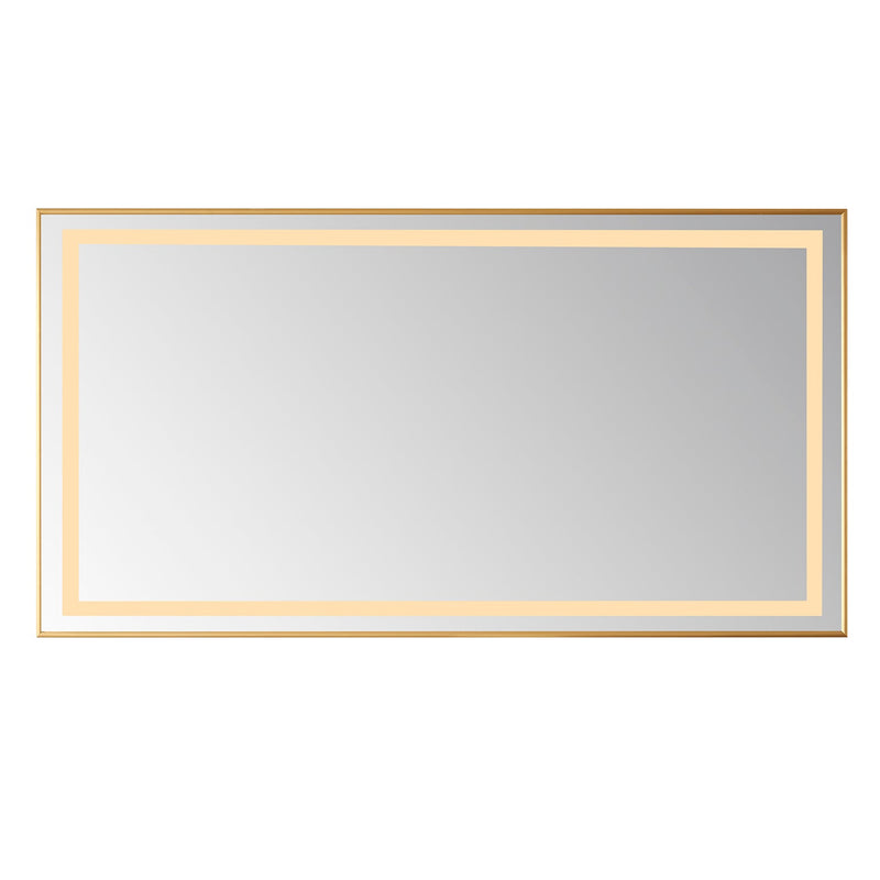 Vinnova 802560-LED-BG Teruel 60" Rectangular Aluminum Framed LED Wall Mount Bathroom Vanity Mirror in Gold