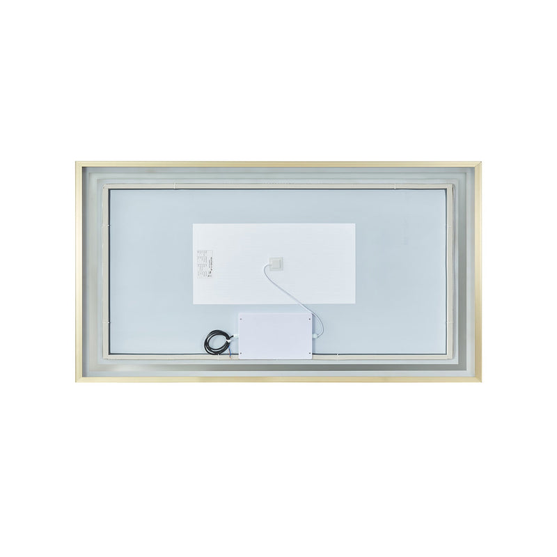 Vinnova 802560-LED-BG Teruel 60" Rectangular Aluminum Framed LED Wall Mount Bathroom Vanity Mirror in Gold